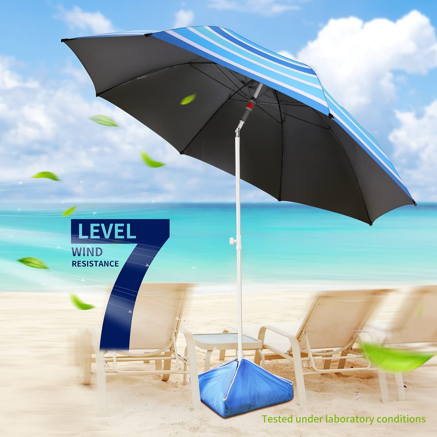 8FT Large Beach Umbrella with sand anchor Heavy Duty High Wind Portable Outdoor Umbrellas with UPF50 UV Protection Air Vents On Sale Bed Bath Beyond 40486214
